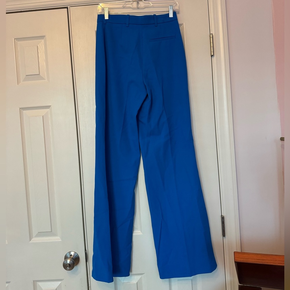 ZARA Mid Rise Straight Leg Blue Trousers XS - Picture 7 of 11